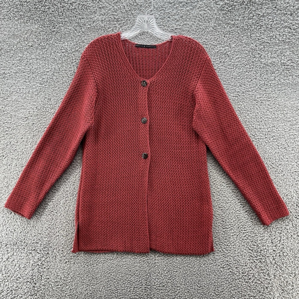 Peruvian Connection Sweater Small Rust Orange Pim… - image 1